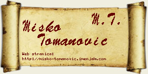 Miško Tomanović vizit kartica